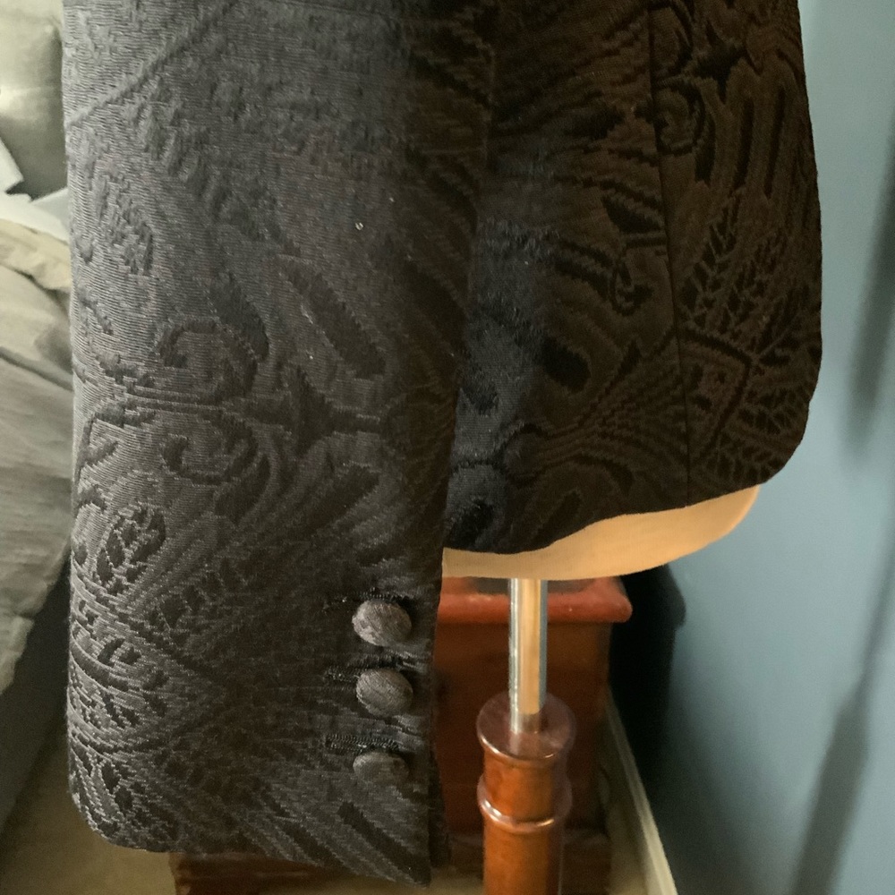 Charles Nolan black brocade double breasted jacket - Picture 3 of 4